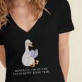 Mentally At The Scholastic Book Fair Retro Vintage Trendy Women's Jersey Short Sleeve Deep V-Neck Tshirt