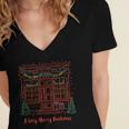 A Very Merry Bookmas Cozy Christmas Bookstore Holiday Cute Women's Jersey Short Sleeve Deep V-Neck Tshirt A Very Merry Bookmas Cozy Christmas Bookstore Holiday Cute Women's Jersey Short Sleeve Deep V-Neck Tshirt