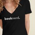 Minimalist Book Lover Book Nerd Women's Jersey Short Sleeve Deep V-Neck Tshirt