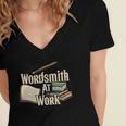 Wordsmith At Work Vintage Writer & Author Pen Book Lover Women's Jersey Short Sleeve Deep V-Neck Tshirt Wordsmith At Work Vintage Writer & Author Pen Book Lover Women's Jersey Short Sleeve Deep V-Neck Tshirt