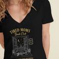 Mom Book Club Tired Moms Book Club Running On Coffee Cha0 Women's Jersey Short Sleeve Deep V-Neck Tshirt