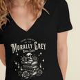 Morally Grey Book Club Reading Shirt Bookish Bookworm Women's Jersey Short Sleeve Deep V-Neck Tshirt