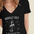 Morally Grey Is My Favorite Color Villain Smutt Book Lover Women's Jersey Short Sleeve Deep V-Neck Tshirt