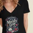 Morally Grey Merch Dark Romance Romantasy Smutty Book Lover Women's Jersey Short Sleeve Deep V-Neck Tshirt Morally Grey Merch Dark Romance Romantasy Smutty Book Lover Women's Jersey Short Sleeve Deep V-Neck Tshirt
