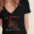 All I Need Is Books & Cats Cozy Women's Jersey Short Sleeve Deep V-Neck Tshirt All I Need Is Books & Cats Cozy Women's Jersey Short Sleeve Deep V-Neck Tshirt