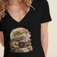Nerdy Bearded Dragon Glasses Book Reading Women's Jersey Short Sleeve Deep V-Neck Tshirt Nerdy Bearded Dragon Glasses Book Reading Women's Jersey Short Sleeve Deep V-Neck Tshirt