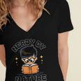 Nerdy By Nature Chibi Cute Book Lover Women's Jersey Short Sleeve Deep V-Neck Tshirt Nerdy By Nature Chibi Cute Book Lover Women's Jersey Short Sleeve Deep V-Neck Tshirt