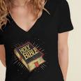 Nice Holy Book Costume For Bible Lovers Women's Jersey Short Sleeve Deep V-Neck Tshirt