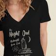 Night Owl Book Club Bookish Book Lover Tee Women's Jersey Short Sleeve Deep V-Neck Tshirt