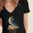 Night Owl Book Club Crescent Moon Late Night Reading Women's Jersey Short Sleeve Deep V-Neck Tshirt Night Owl Book Club Crescent Moon Late Night Reading Women's Jersey Short Sleeve Deep V-Neck Tshirt