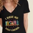I Have No Shelf Control Librarian Books Reader Library Book Women's Jersey Short Sleeve Deep V-Neck Tshirt