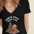 North Pole Book Club Gingerbread Christmas Reading Women's Jersey Short Sleeve Deep V-Neck Tshirt