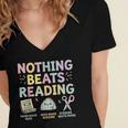 Nothing Beats Reading Book Librarian Across America Kids Women's Jersey Short Sleeve Deep V-Neck Tshirt Nothing Beats Reading Book Librarian Across America Kids Women's Jersey Short Sleeve Deep V-Neck Tshirt