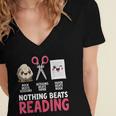 Nothing Beats Reading Rock Paper Scissors Book Lover Library Women's Jersey Short Sleeve Deep V-Neck Tshirt Nothing Beats Reading Rock Paper Scissors Book Lover Library Women's Jersey Short Sleeve Deep V-Neck Tshirt