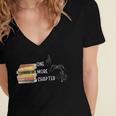 One More Chapter Sign Language Deaf Reading Book Lover Women's Jersey Short Sleeve Deep V-Neck Tshirt