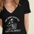 One More Chapter Skeleton Reading Book Lover Bookworm Women's Jersey Short Sleeve Deep V-Neck Tshirt One More Chapter Skeleton Reading Book Lover Bookworm Women's Jersey Short Sleeve Deep V-Neck Tshirt