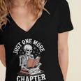 One More Chapter Skeleton Reading Books Lovers Readers Women's Jersey Short Sleeve Deep V-Neck Tshirt One More Chapter Skeleton Reading Books Lovers Readers Women's Jersey Short Sleeve Deep V-Neck Tshirt