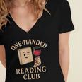One-Handed Reading Club Smutty Book Lover Women's Jersey Short Sleeve Deep V-Neck Tshirt One-Handed Reading Club Smutty Book Lover Women's Jersey Short Sleeve Deep V-Neck Tshirt