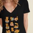 Orange Cats Reading Books Cat Lover Women's Jersey Short Sleeve Deep V-Neck Tshirt Orange Cats Reading Books Cat Lover Women's Jersey Short Sleeve Deep V-Neck Tshirt