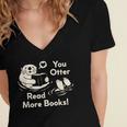 You Otter Read More Books Cute Otter Book Lover Women's Jersey Short Sleeve Deep V-Neck Tshirt You Otter Read More Books Cute Otter Book Lover Women's Jersey Short Sleeve Deep V-Neck Tshirt