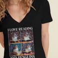 Penguin Love Reading And Penguins Child Book Lover Women's Jersey Short Sleeve Deep V-Neck Tshirt Penguin Love Reading And Penguins Child Book Lover Women's Jersey Short Sleeve Deep V-Neck Tshirt