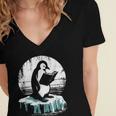 Penguin Reading A Book Vintage Graphic Bookworm Lover Women's Jersey Short Sleeve Deep V-Neck Tshirt Penguin Reading A Book Vintage Graphic Bookworm Lover Women's Jersey Short Sleeve Deep V-Neck Tshirt
