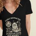 Persian Cat Persian Cats Persian Cats And Books For Men Women Kids Women's Jersey Short Sleeve Deep V-Neck Tshirt Persian Cat Persian Cats Persian Cats And Books For Men Women Kids Women's Jersey Short Sleeve Deep V-Neck Tshirt