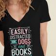 Pet Lover Easily Distracted By Dogs And Books Joke Men Women's Jersey Short Sleeve Deep V-Neck Tshirt Pet Lover Easily Distracted By Dogs And Books Joke Men Women's Jersey Short Sleeve Deep V-Neck Tshirt