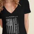 Please Chew Quieter Introvert USA Flag Vintage Women's Jersey Short Sleeve Deep V-Neck Tshirt Please Chew Quieter Introvert USA Flag Vintage Women's Jersey Short Sleeve Deep V-Neck Tshirt