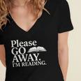 Please Go Away Im Reading Book Lover Quote Women's Jersey Short Sleeve Deep V-Neck Tshirt Please Go Away Im Reading Book Lover Quote Women's Jersey Short Sleeve Deep V-Neck Tshirt