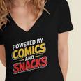 Powered By Comics And Snacks Comic Book Lover Women's Jersey Short Sleeve Deep V-Neck Tshirt Powered By Comics And Snacks Comic Book Lover Women's Jersey Short Sleeve Deep V-Neck Tshirt