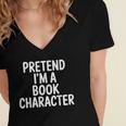 Pretend I'm A Book Character Costumes For Kids Halloween Women's Jersey Short Sleeve Deep V-Neck Tshirt