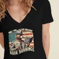 Only You Can Prevent Book Burnings Books Women's Jersey Short Sleeve Deep V-Neck Tshirt