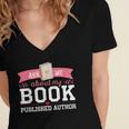 Published Author Ask Me About My Book Women's Jersey Short Sleeve Deep V-Neck Tshirt
