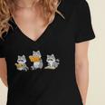 Raccoons Reading Books Raccoon Bookish Bookworm Raccoon Book Women's Jersey Short Sleeve Deep V-Neck Tshirt