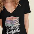 Rather Be Reading Book Lover Stack Women's Jersey Short Sleeve Deep V-Neck Tshirt Rather Be Reading Book Lover Stack Women's Jersey Short Sleeve Deep V-Neck Tshirt