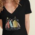 There Is No Such Thing As Too Many Books Lover Women's Jersey Short Sleeve Deep V-Neck Tshirt