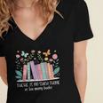 There Is No Such Thing As Too Many Books Reading Teacher Women's Jersey Short Sleeve Deep V-Neck Tshirt There Is No Such Thing As Too Many Books Reading Teacher Women's Jersey Short Sleeve Deep V-Neck Tshirt