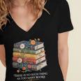 There Is No Such Thing As Too Many Books Reading Women's Jersey Short Sleeve Deep V-Neck Tshirt