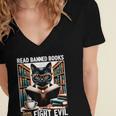 Read Banned Books Drink Coffee Fight Evil Book Reader Lovers Women's Jersey Short Sleeve Deep V-Neck Tshirt Read Banned Books Drink Coffee Fight Evil Book Reader Lovers Women's Jersey Short Sleeve Deep V-Neck Tshirt