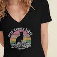 Read Banned Books Drink Coffee Fight Evil Women's Jersey Short Sleeve Deep V-Neck Tshirt