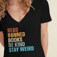 Read Banned Books Be Kind Stay Weird Women's Jersey Short Sleeve Deep V-Neck Tshirt Read Banned Books Be Kind Stay Weird Women's Jersey Short Sleeve Deep V-Neck Tshirt