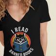 I Read Banned Books For Men Women Cat Banned Books Women's Jersey Short Sleeve Deep V-Neck Tshirt I Read Banned Books For Men Women Cat Banned Books Women's Jersey Short Sleeve Deep V-Neck Tshirt