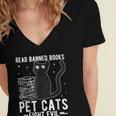 Read Banned Books Pet Cats Fight Evil Read Banned Books Women's Jersey Short Sleeve Deep V-Neck Tshirt Read Banned Books Pet Cats Fight Evil Read Banned Books Women's Jersey Short Sleeve Deep V-Neck Tshirt
