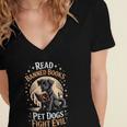 Read Banned Books PET DOGS FIGHT EVIL Read Books Reading Women's Jersey Short Sleeve Deep V-Neck Tshirt Read Banned Books PET DOGS FIGHT EVIL Read Books Reading Women's Jersey Short Sleeve Deep V-Neck Tshirt