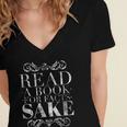 Read a Book For Facts Sake Librarian Women's Jersey Short Sleeve Deep V-Neck Tshirt Read a Book For Facts Sake Librarian Women's Jersey Short Sleeve Deep V-Neck Tshirt