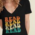 Read Read Read Read Book Lover Reading Bookworm Reader Women's Jersey Short Sleeve Deep V-Neck Tshirt