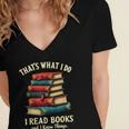 I Read Books Bookworm Halloween Women's Jersey Short Sleeve Deep V-Neck Tshirt