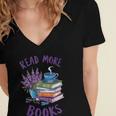 Read More Books Floral Book Reader Art Reading Lover Quote Women's Jersey Short Sleeve Deep V-Neck Tshirt Read More Books Floral Book Reader Art Reading Lover Quote Women's Jersey Short Sleeve Deep V-Neck Tshirt