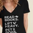 Read Books Lift Heavy Pet Dogs Women's Jersey Short Sleeve Deep V-Neck Tshirt
